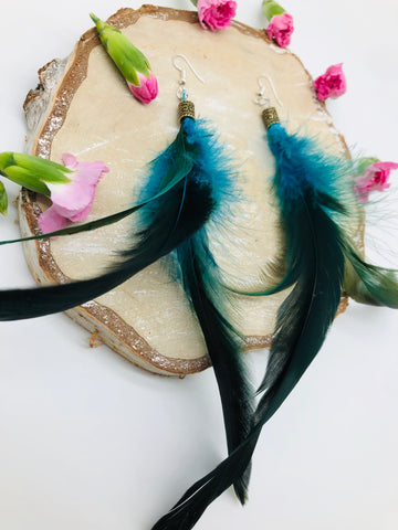 Lammas Celebration feather earrings