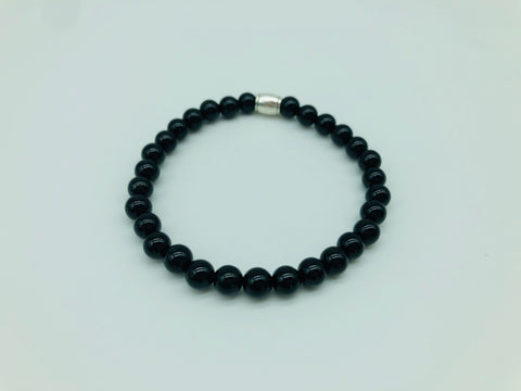 Positivity & Happiness Black Onyx small bead simply crystal bracelet