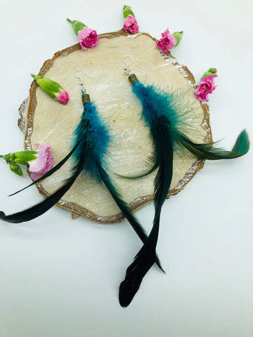 Lammas Celebration feather earrings