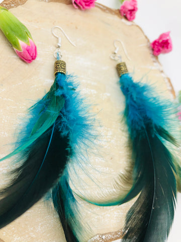 Boho feather earrings