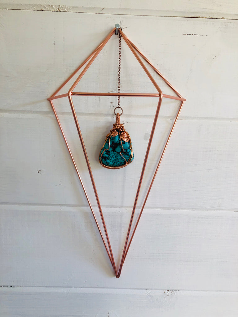 Calming & Balancing Turquoise crystal protection wall hanging