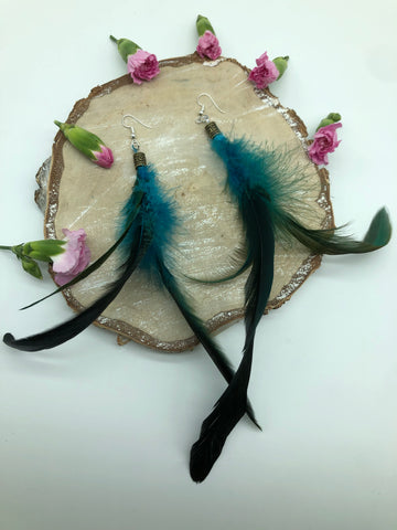 Lammas celebration Boho feather earrings