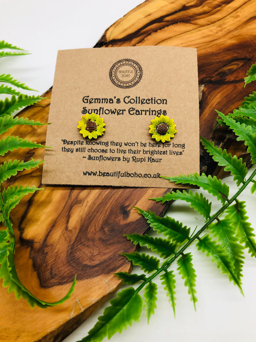 Sunflower stud earrings