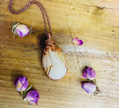 Copper wrapped Opal Pendant