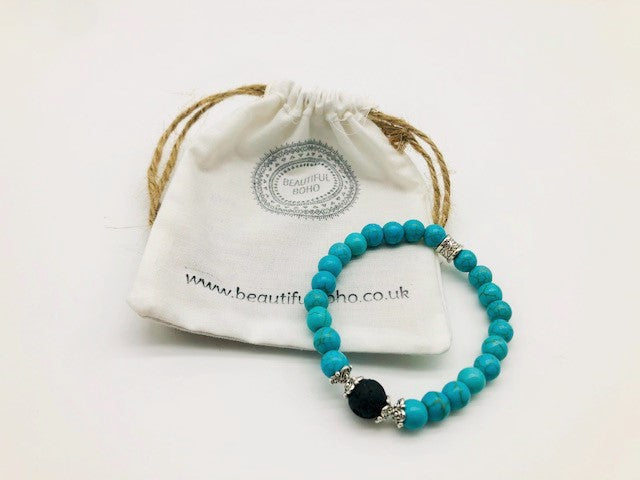 Turquoise Positivity & Happiness Simply crystal Aroma Holistic Healing Bracelet