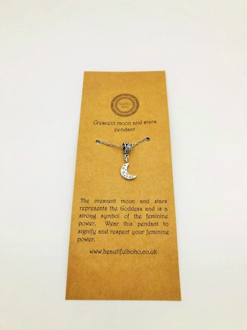 Wicca Crescent Moon Pendant