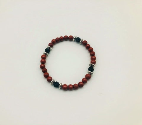 Root Chakra Balancing Red Jasper Aroma Holistic Healing Bracelet