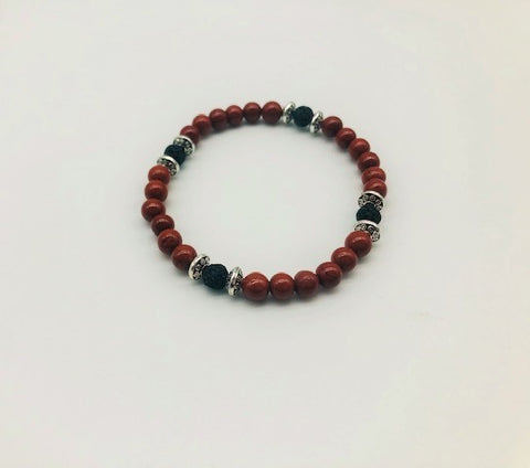 Root Chakra Balancing Red Jasper Aroma Holistic Healing Bracelet