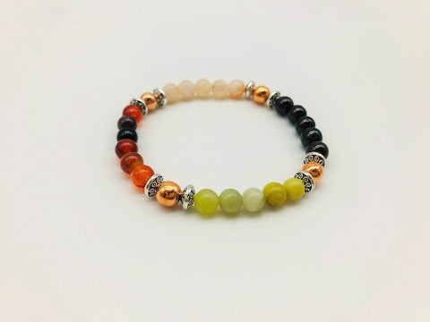 Motivational & Energising Bracelet With Copper, Sunstone, Carnelian and Peridot