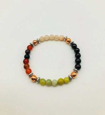 Motivational & Energising Bracelet With Copper, Sunstone, Carnelian and Peridot