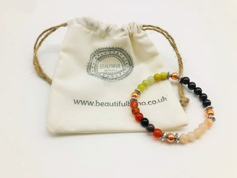 Motivational & Energising Bracelet With Copper, Sunstone, Carnelian and Peridot