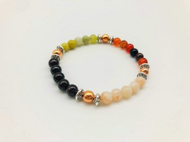 Motivational & Energising Bracelet With Copper, Sunstone, Carnelian and Peridot