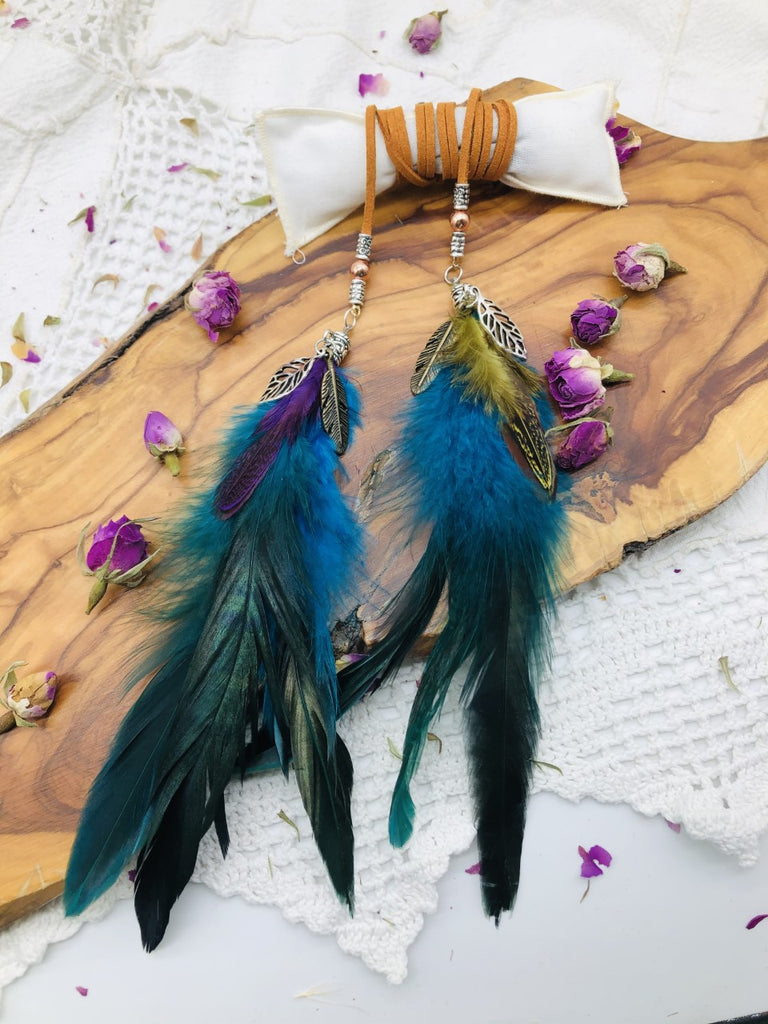 Lammas Celebration Feather Hair Tie & Choker necklace
