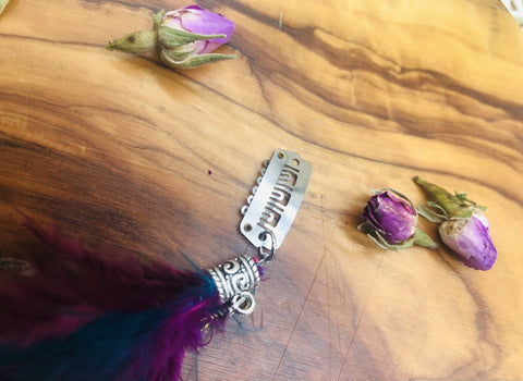 Lammas Celebration Peacock Feather Hair Clip