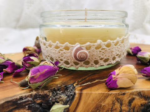 Calming & Balancing Scented Intention candle with crystals