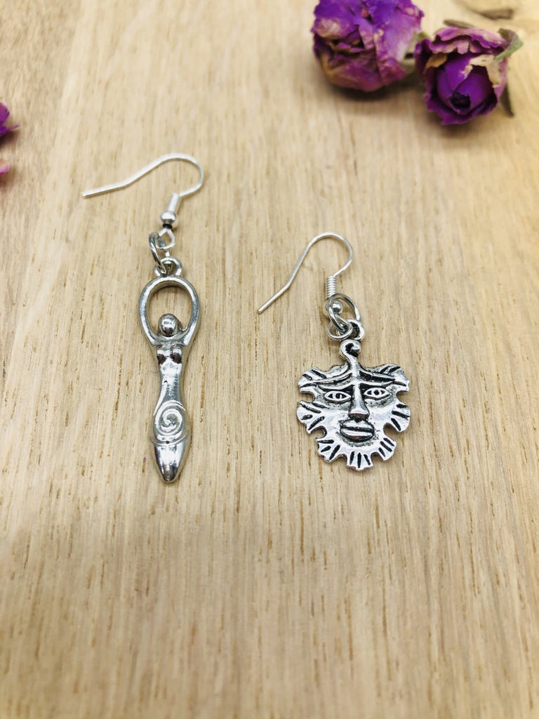 The Goddess & The Green man Earrings