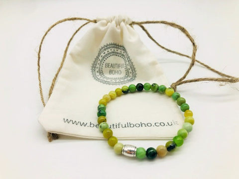 Simply Crystal Emotionally Grounding Chrysoprase Small Bead Bracelet