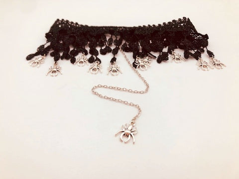 Wicca Lace Spiders Web Choker