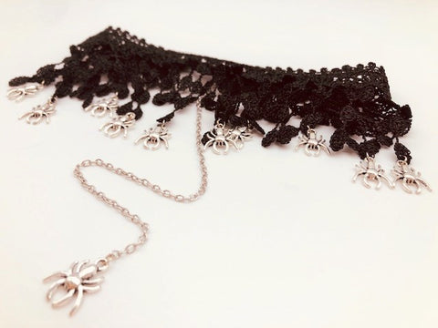 Wicca Lace Spiders Web Choker