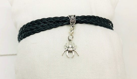 Wicca Spider Faux Leather triple Choker