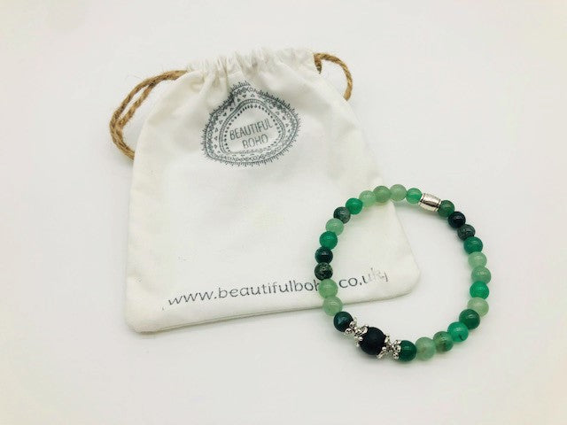 Green Aventurine Wealth, Health & Prosperity Small Bead Simply Crystal Aroma Holistic Healing Bracelet