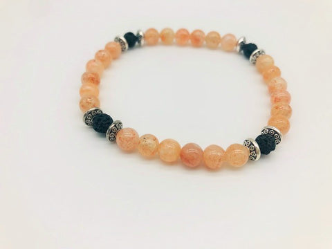 Solar Plexus Chakra Balancing Sunstone Aroma Holistic Healing Bracelet