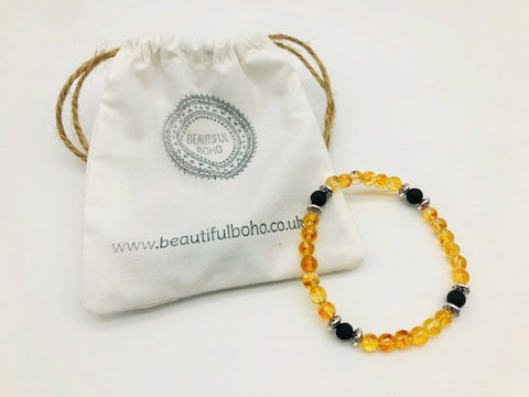 Solar Plexus Chakra Balancing Citrine Aroma Holistic Healing Bracelet