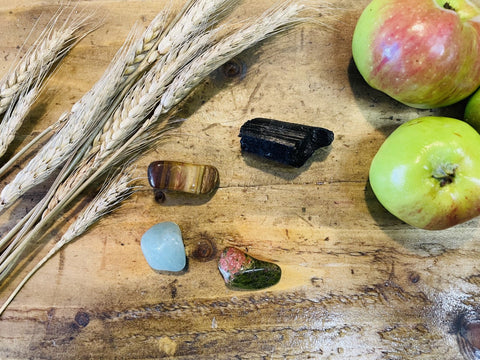 Mabon Celebration Holistic Healing Crystal Collection with crystal holder