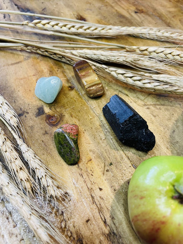 Mabon Celebration Holistic Healing Crystal Collection with crystal holder