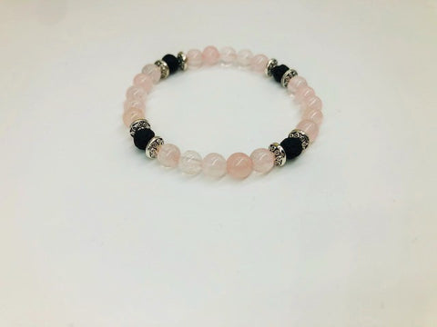 Heart Chakra Balancing Rose Quartz Aroma Holistic Healing Bracelet