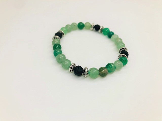 Heart Chakra Balancing Green Aventurine Aroma Holistic Healing Bracelet