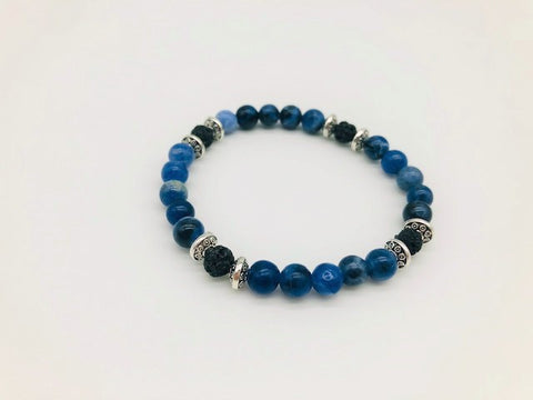 The Throat Chakra Balancing Sodalite Aroma Holistic Healing Bracelet