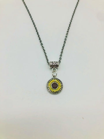 Lammas Celebration Disk Sunflower Pendant