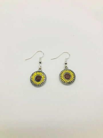 Disk Sunflower Earrings