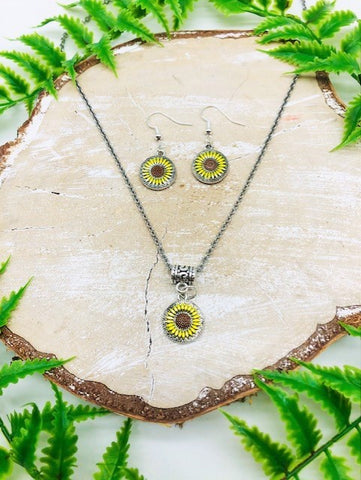 Lammas Celebration Disk Sunflower Pendant