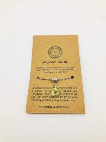 Lammas Celebration Disk Sunflower Pendant