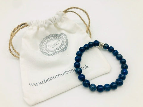 Lapis Lazuli Positivty & Happiness Large Bead Simply Crystal Bracelet