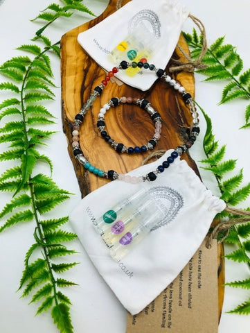 Physical, Emotional & Spiritual Wellness Aroma Crystal Bracelet & Necklace Set