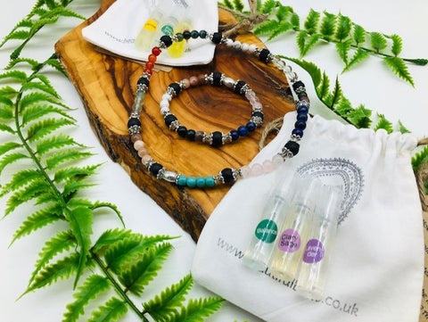 Physical, Emotional & Spiritual Wellness Aroma Crystal Bracelet & Necklace Set