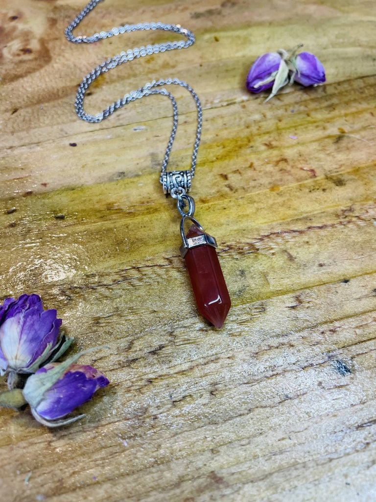 Double Terminated Motivation & Energising Carnelian Crystal Pendant