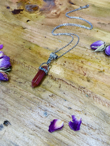 Double Terminated Motivation & Energising Carnelian Crystal Pendant