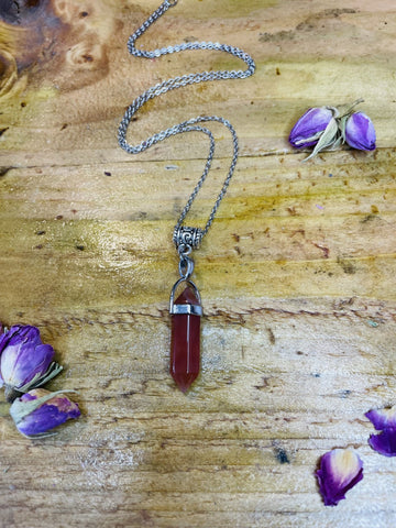 Double Terminated Motivation & Energising Carnelian Crystal Pendant