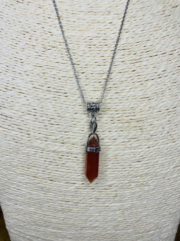 Double Terminated Motivation & Energising Carnelian Crystal Pendant
