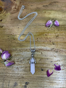 Double Terminated Unconditional Love Rose Quartz Crystal Pendant