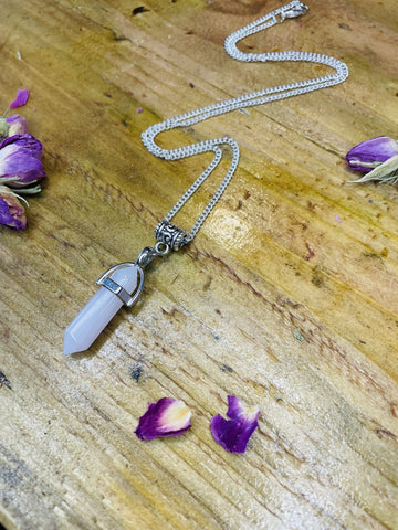 Double Terminated Unconditional Love Rose Quartz Crystal Pendant
