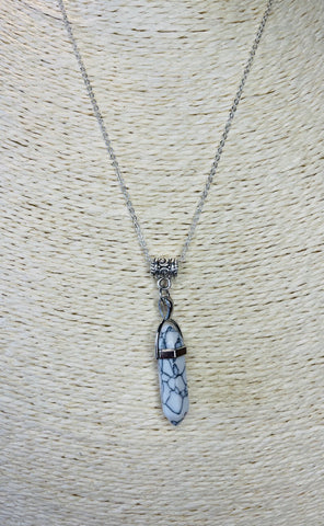 Double Terminated Calm & Balance Howlite Crystal Pendant