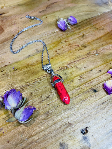 Double Terminated Motivation & Energy Red Agate Crystal Pendant
