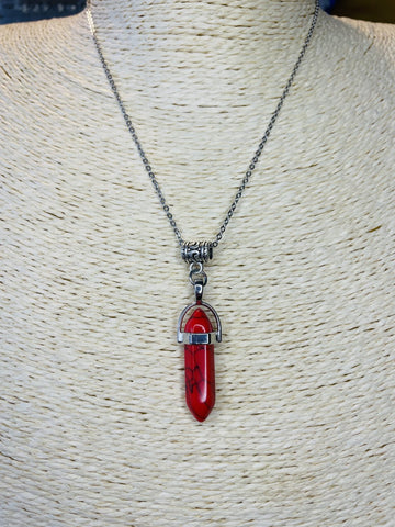 Double Terminated Motivation & Energy Red Agate Crystal Pendant