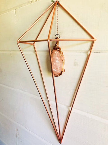 Positivity & Happiness Rose Quartz The stone of Unconditional Love Wall Hanging