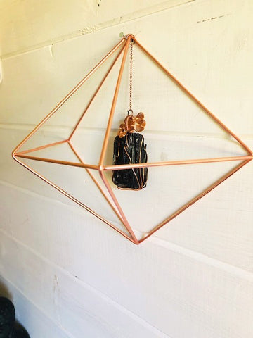 Protection & Negativity deflection Black Tourmaline Crystal Wall Hanging
